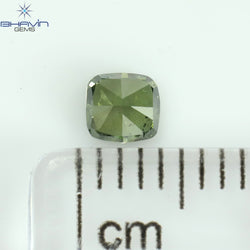 0.28 CT クッション シェイプ ナチュラル ルース ダイヤモンド 強化グリーン カラー SI2 クラリティ (3.68 MM)