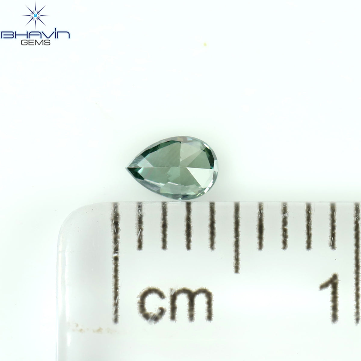 0.11 CT ペアシェイプ 天然ダイヤモンド グリーンカラー VS1 クラリティ (3.90 MM)