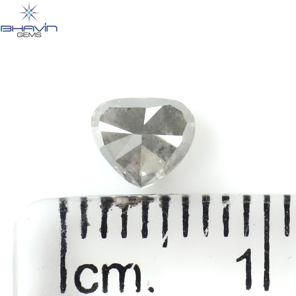 0.60 CT Heart Shape Natural Diamond Salt And pepper Color I3 Clarity (4.54 MM)