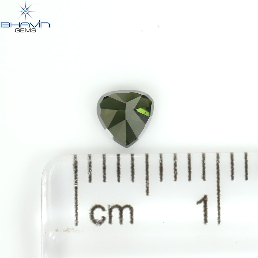 0.32 CT Heart Shape Enhanced Green Color Natural Loose Diamond VS2 Clarity (4.11 MM)