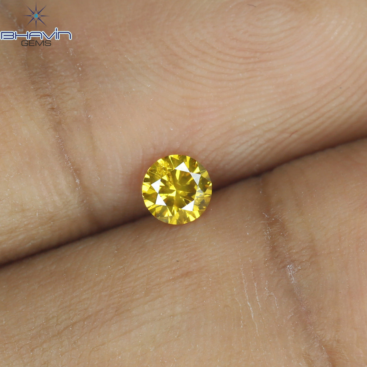 0.18 CT ラウンド シェイプ ナチュラル ダイヤモンド オレンジ イエロー カラー SI2 クラリティ (3.69 MM)