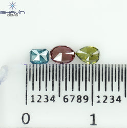 0.39 CT/3 ピース ミックス シェイプ ナチュラル ダイヤモンド ピンク色 VS-I1 クラリティ (3.85 MM)