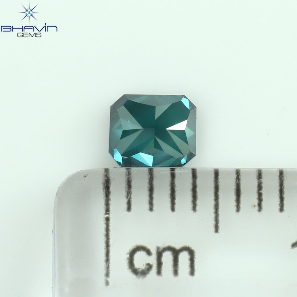 0.30 CT ラディアント シェイプ ナチュラル ダイヤモンド ブルー カラー VS2 クラリティ (4.04 MM)