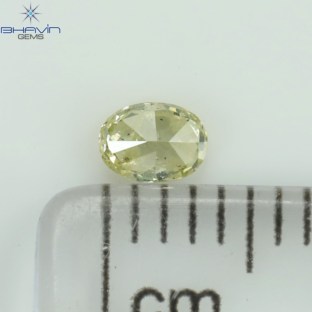 0.14 CT Oval Shape Natural Diamond Greenish Yellow Color SI2 Clarity (3.82 MM)