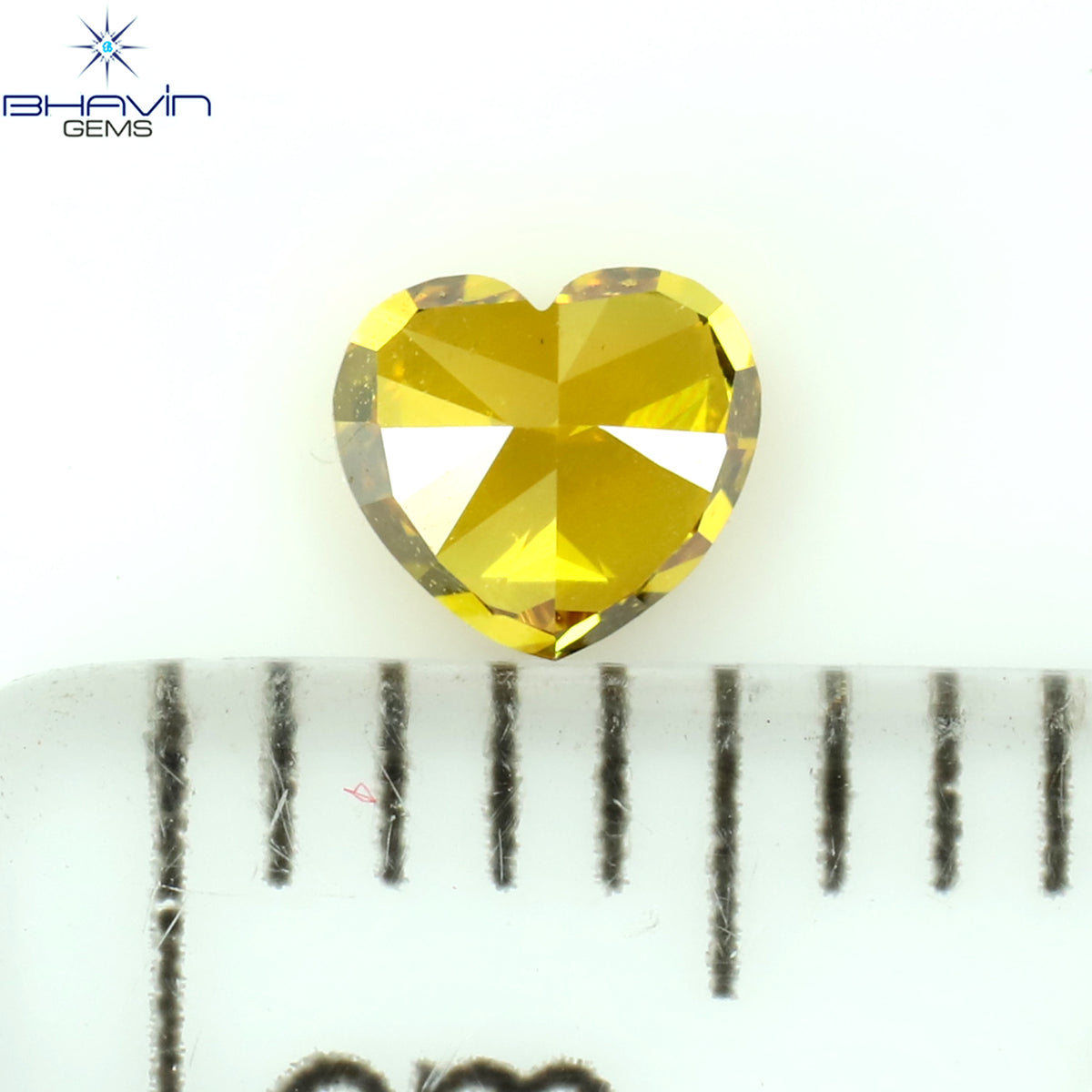 0.29 CT Natural Heart Diamond Enhanced Orange Color Clarity VS1 (3.88 MM)