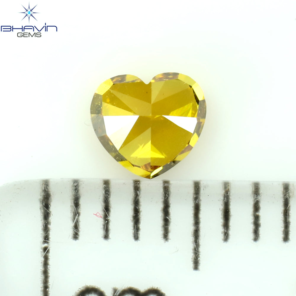 0.29 CT Heart Shape Natural Loose Diamond Orange Color VS1 Clarity (3.88 MM)
