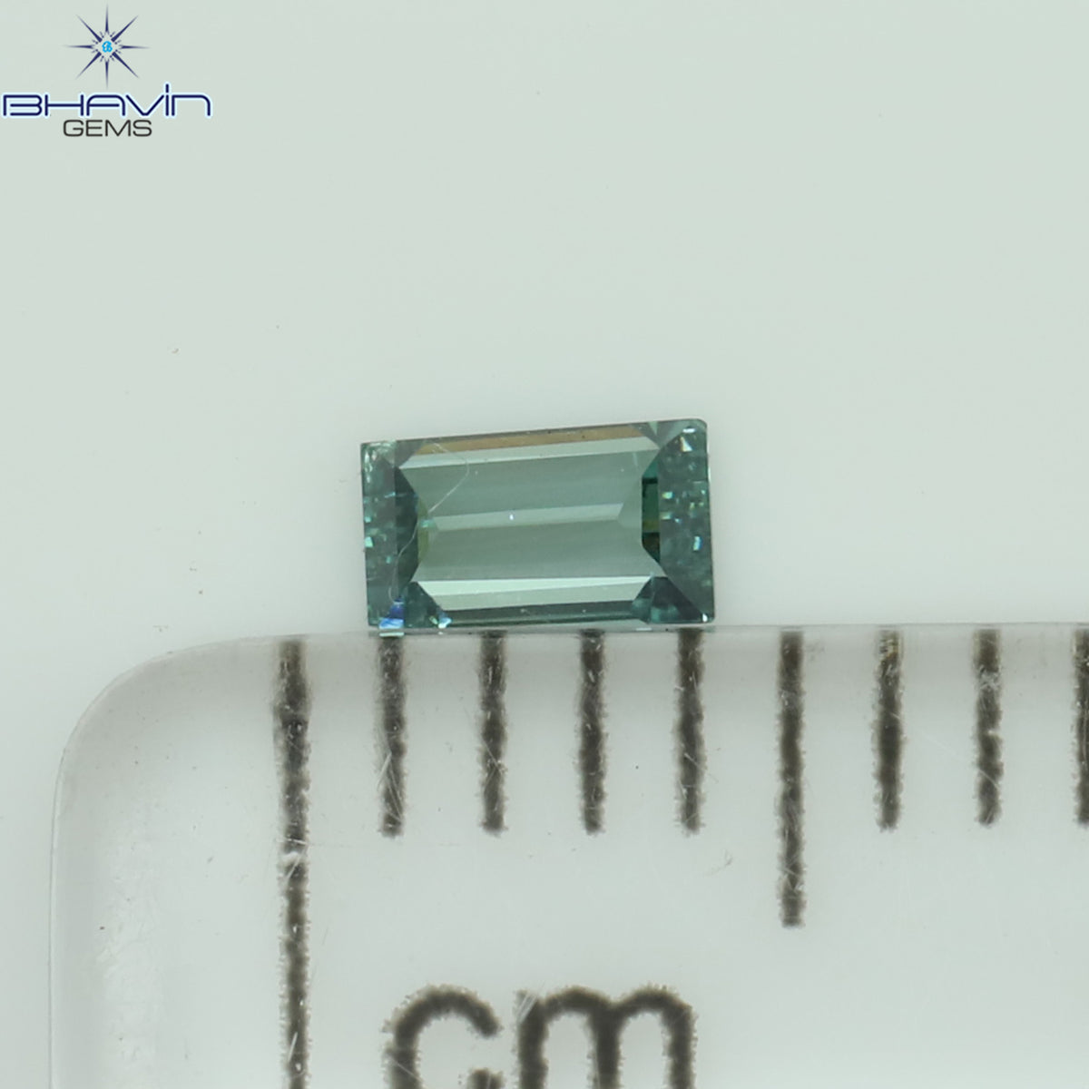 0.08 CT Natural Baguette Diamond Enhanced Blue Color Clarity VS1 (3.35 MM)