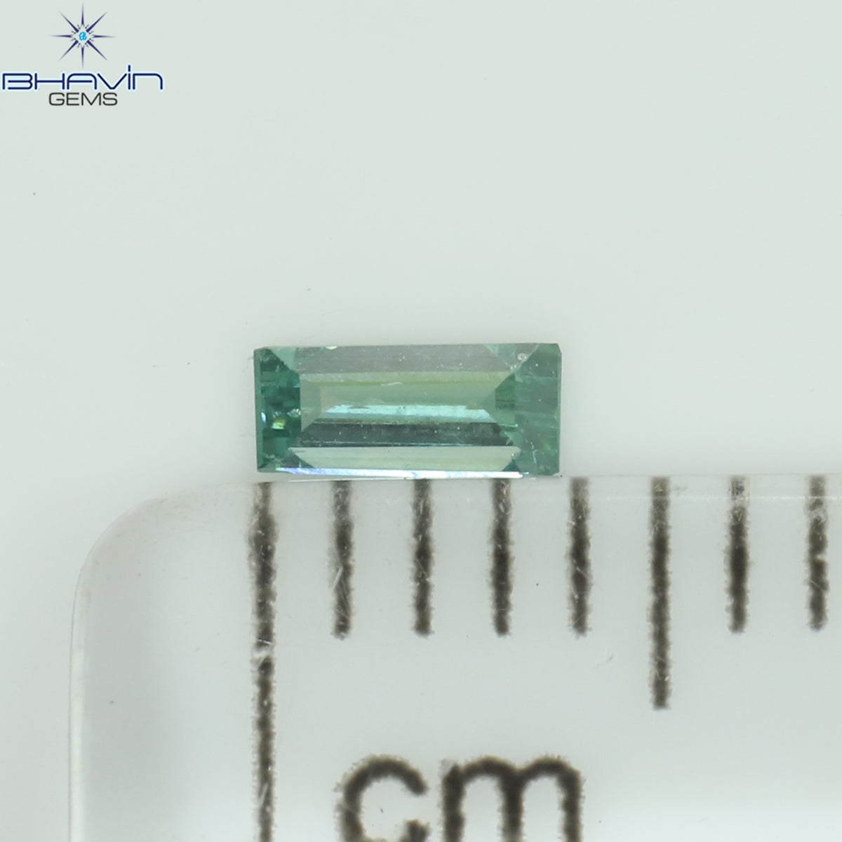 0.07 CT Natural Baguette Diamond Enhanced Bluish Green Color Clarity VS2 (3.62 MM)