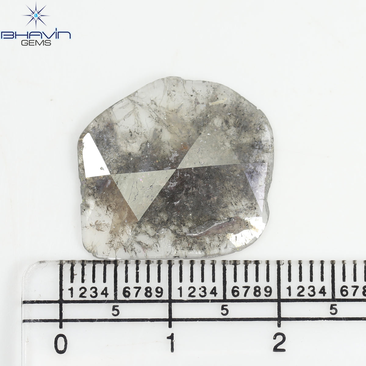 5.25 CT Natural Slice Diamond Salt And Pepper Color Clarity I3 (18.23 MM)