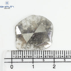 5.25 CT スライス シェイプ ナチュラル ダイヤモンド ソルト アンド ペッパー カラー I3 クラリティ (18.23 MM)
