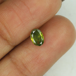 0.51 CT Oval Shape Natural Diamond Green Color SI1 Clarity (6.05 MM)