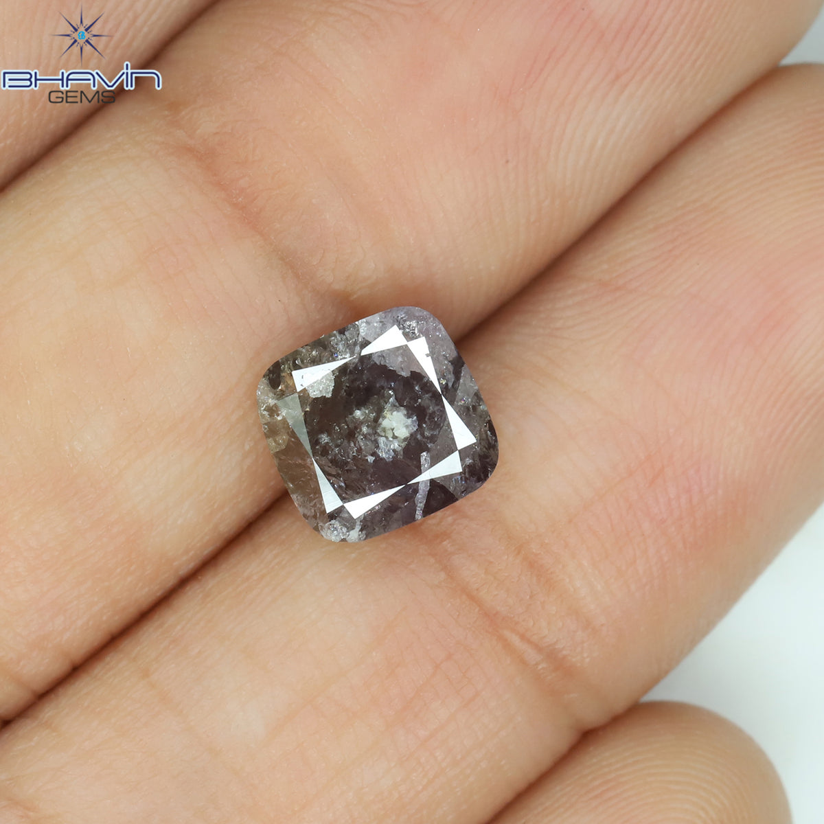 0.86 CT クッション ダイヤモンド ピンク カラー ナチュラル ルース ダイヤモンド I2 クラリティ (5.02 MM)
