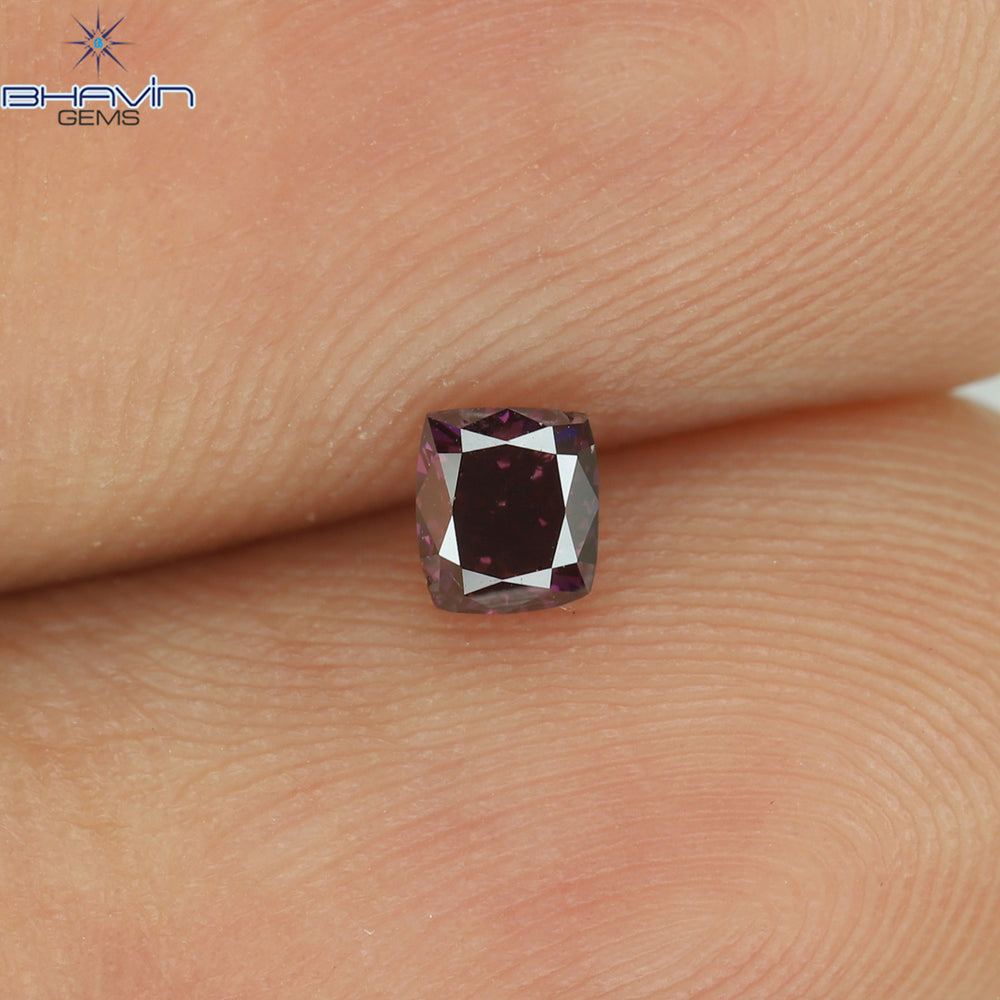 0.18 CT Cushion Shape Natural Loose Diamond Enhanced Pink Color VS2 Clarity (3.10 MM)
