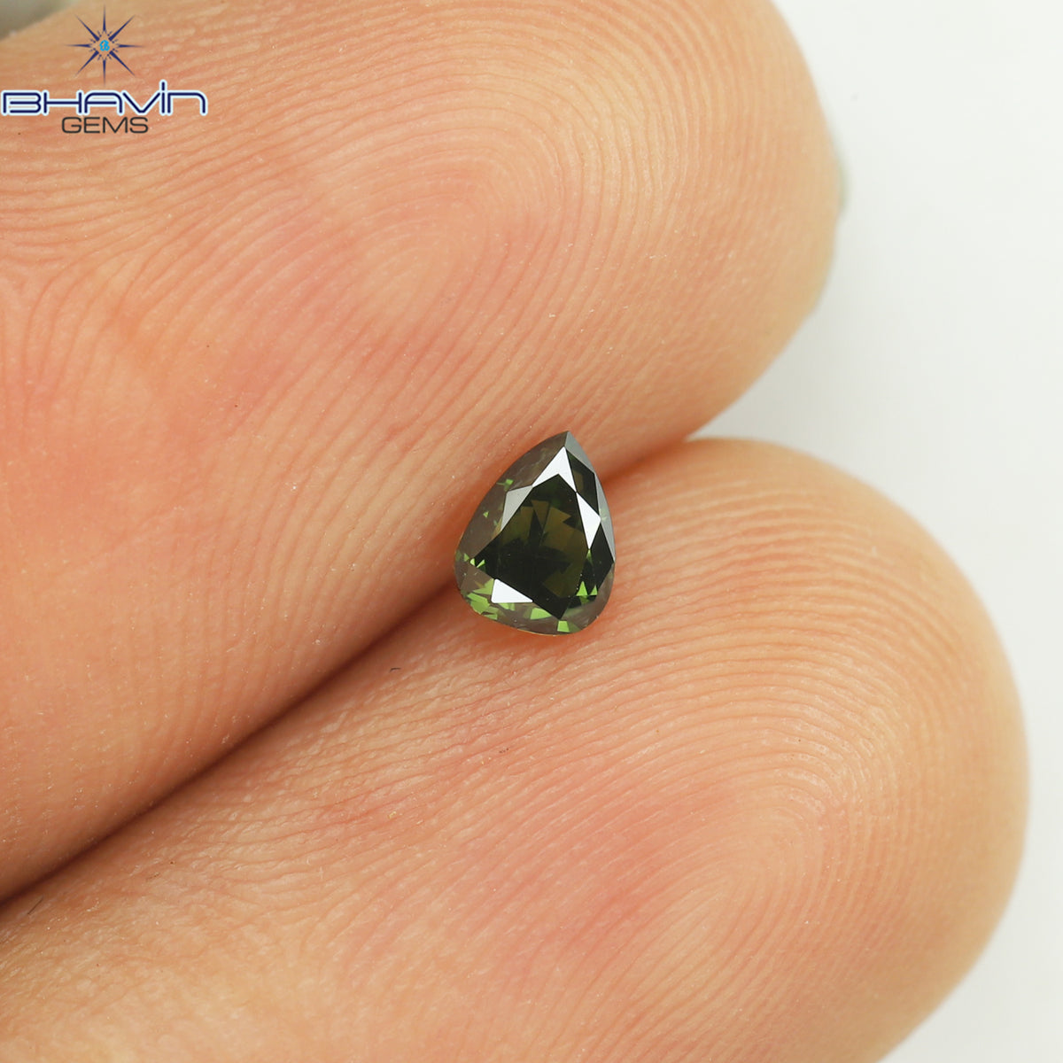 0.17 CT Natural Pear Diamond Enhanced Green Color Clarity VS2 (3.89 MM)
