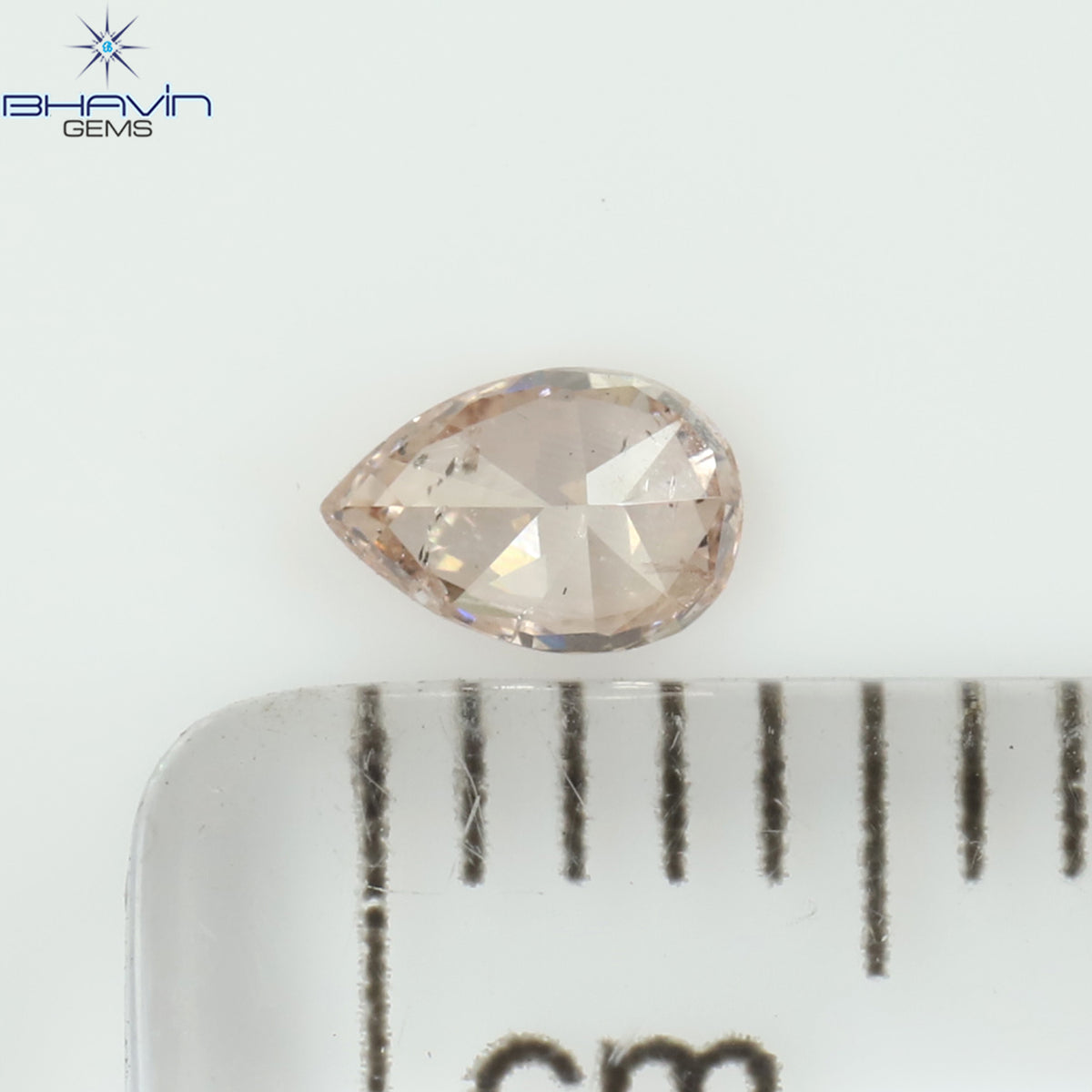 0.12 CT ペアシェイプ ナチュラル ダイヤモンド ピンク色 SI2 クラリティ (3.99 MM)