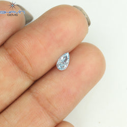 0.24 CT Pear Shape Natural Diamond Greenish Blue Color VS1 Clarity (5.60 MM)