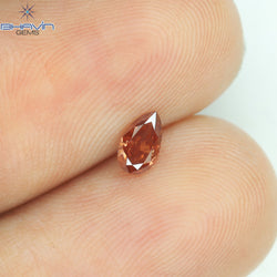 0.18 CT Pear Shape Natural Diamond Pink Color SI1 Clarity (4.76 MM)