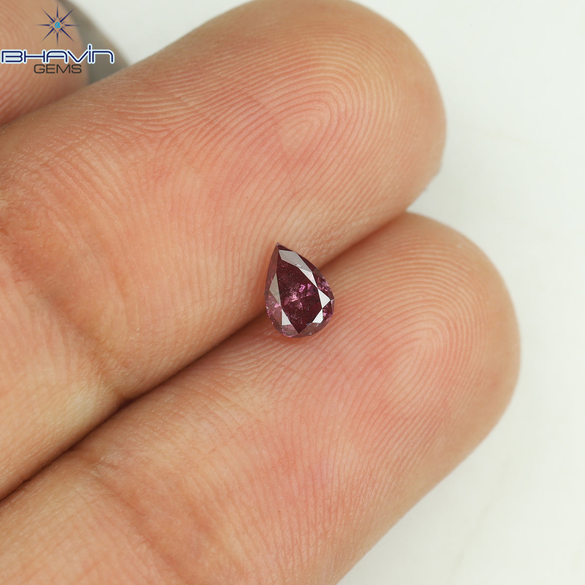0.25 CT Natural Pear Diamond Enhanced Pink Color Clarity I3 (4.76 MM)