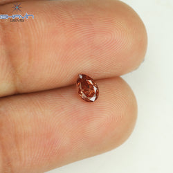 0.23 CT Pear Shape Natural Diamond Pink Color SI2 Clarity (4.87 MM)