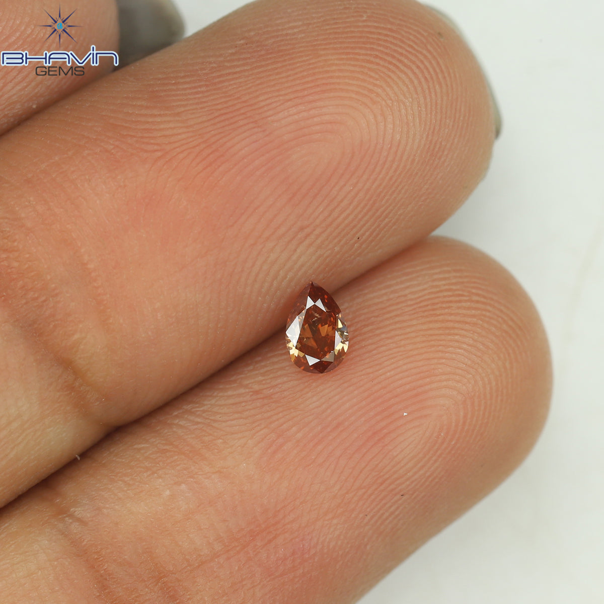 0.14 CT ペアシェイプ ナチュラル ダイヤモンド ピンク色 SI1 クラリティ (4.18 MM)