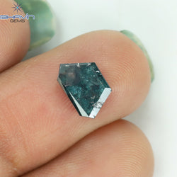 1.01 CT Trapezoid Rough Shape Blue Natural Loose Diamond I3 Clarity (8.62 MM)