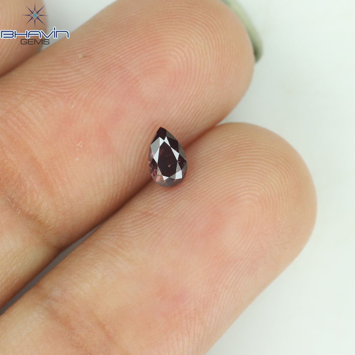 0.27 CT Natural Pear Diamond Enhanced Pink Color Clarity SI1 (4.89 MM)