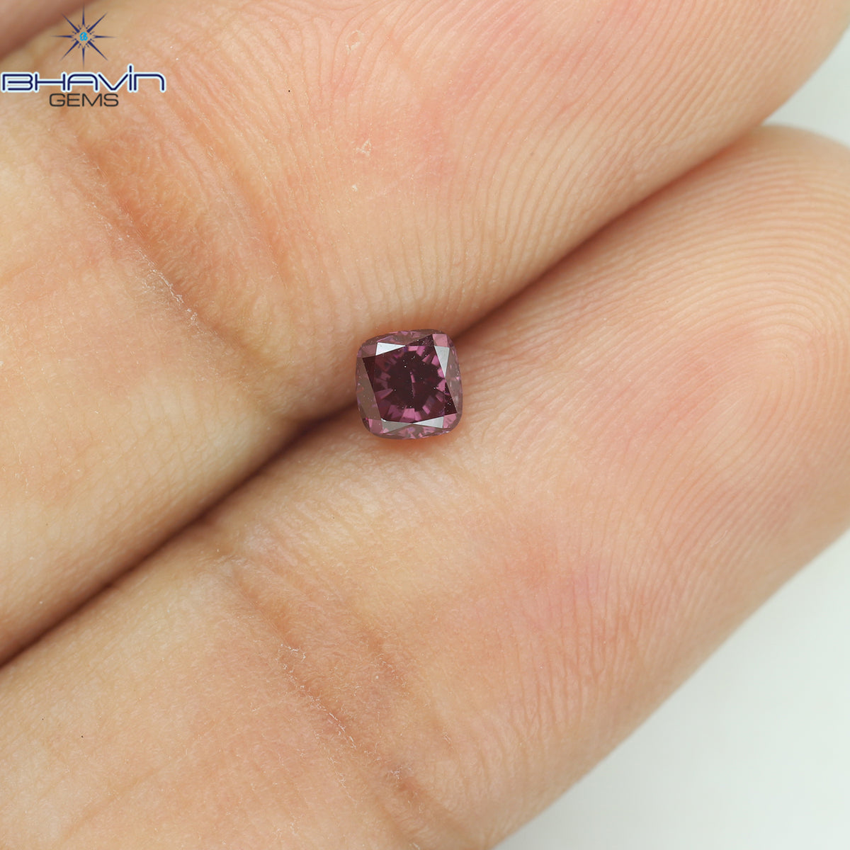 0.21 CT クッション シェイプ ナチュラル ルース ダイヤモンド 強化ピンク色 SI1 クラリティ (3.29 MM)