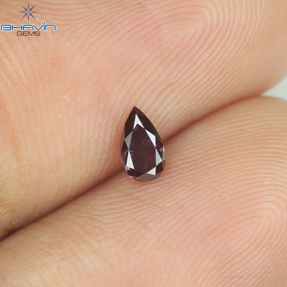0.17 CT Natural Pear Diamond Enhanced Pink Color Clarity SI1 (4.47 MM)