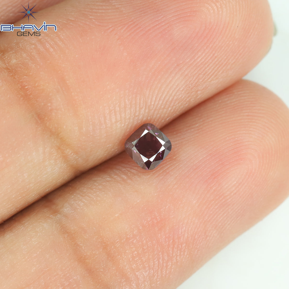 0.32 CT Natural Cushion Diamond Enhanced Pink Color Clarity VS1 (3.60 MM)