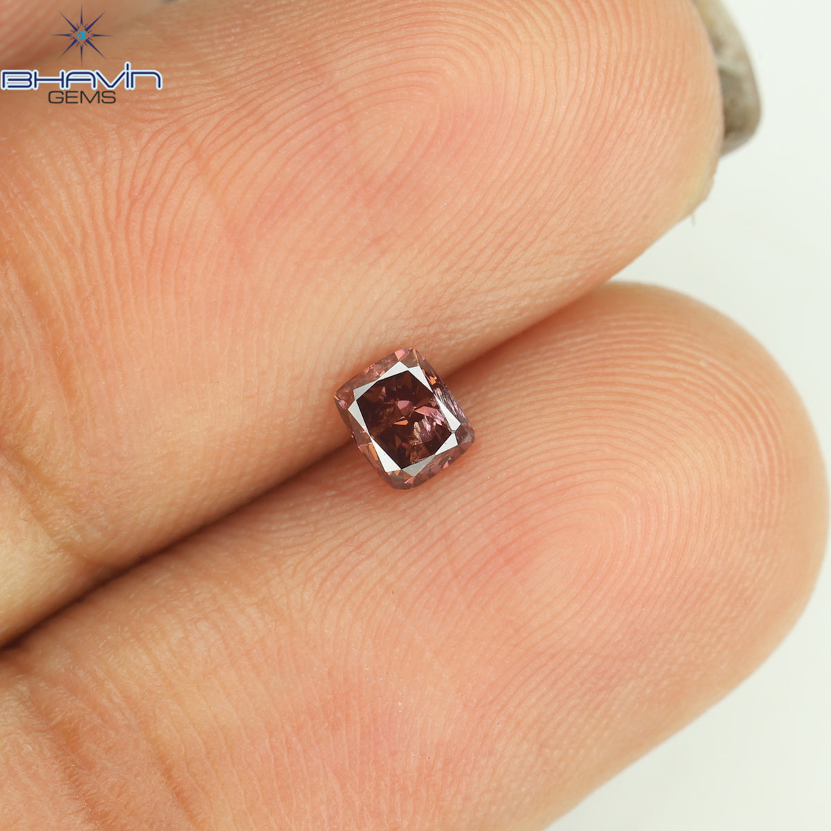 0.21 CT クッション シェイプ ナチュラル ルース ダイヤモンド エンハンスト ピンク カラー I1 クラリティ (3.71 MM)