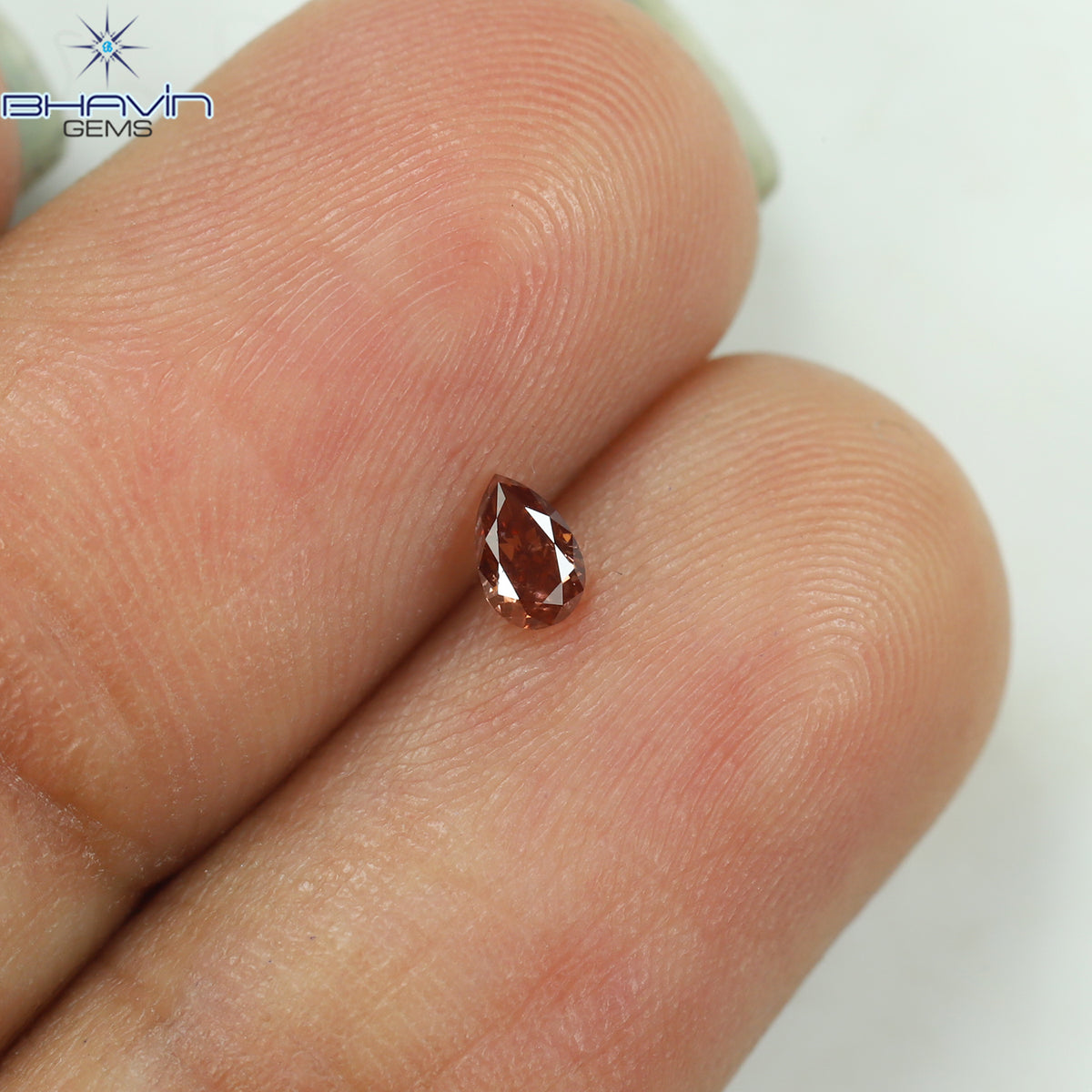 0.11 CT ペアシェイプ ナチュラル ダイヤモンド ピンク色 SI1 クラリティ (3.83 MM)