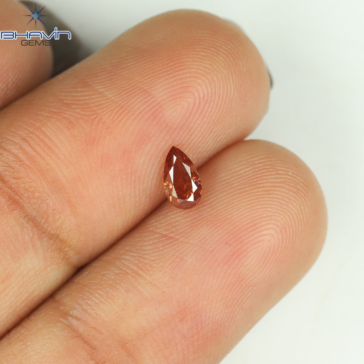 0.24 CT ペアシェイプ ナチュラル ダイヤモンド ピンク色 SI1 クラリティ (5.25 MM)