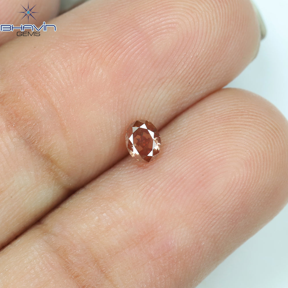 0.18 CT オーバル シェイプ ナチュラル ルース ダイヤモンド ピンク カラー VS2 クラリティ (3.82 MM)