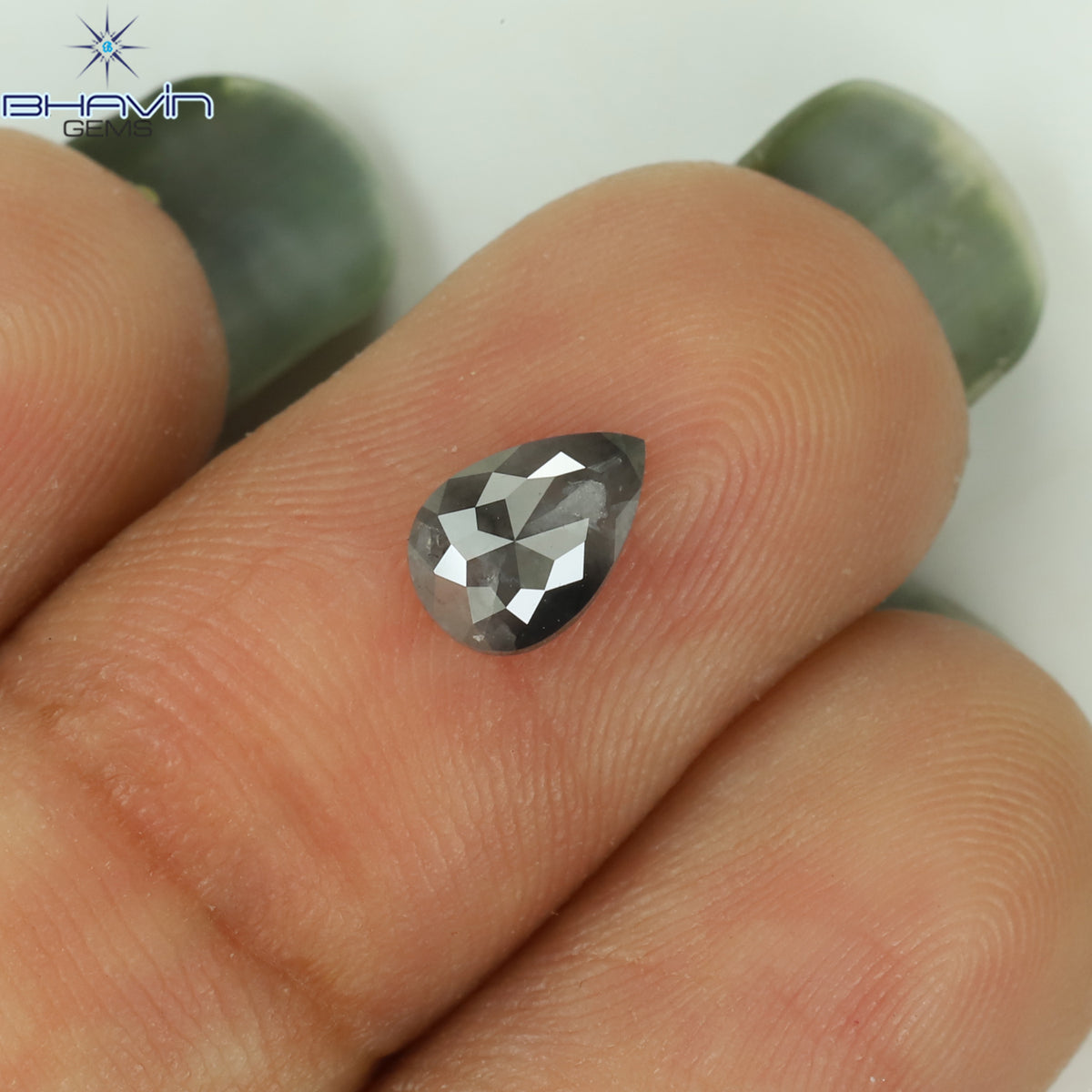1.20 CT ペアシェイプ ナチュラル ダイヤモンド ブラック カラー I3 クラリティ (10.68 MM)