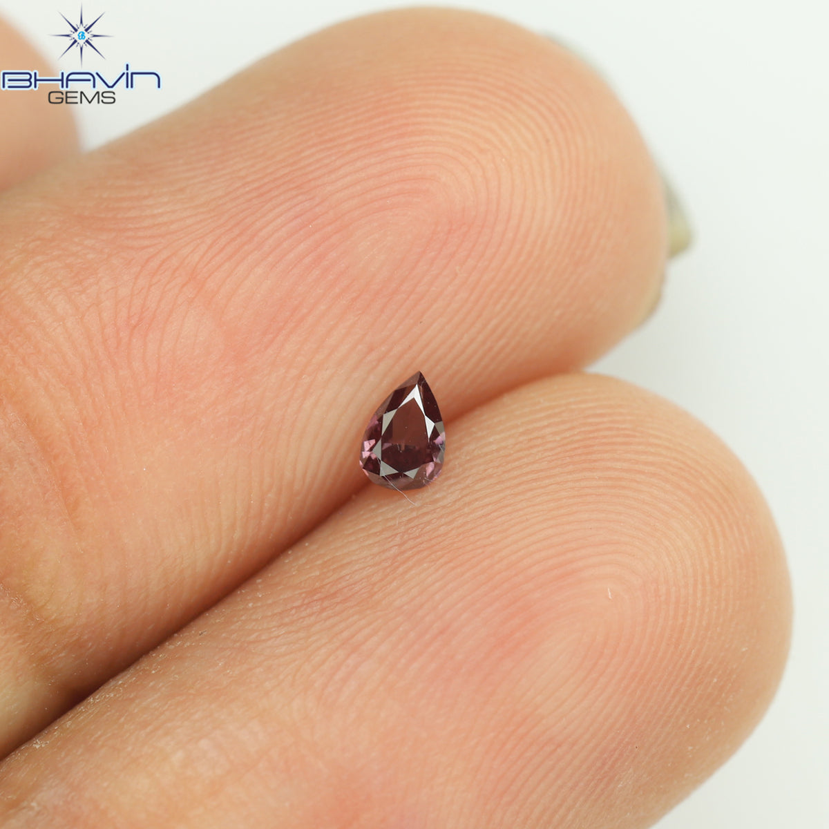 0.07 CT ペアシェイプ ナチュラル ダイヤモンド ピンク色 VS1 クラリティ (3.42 MM)