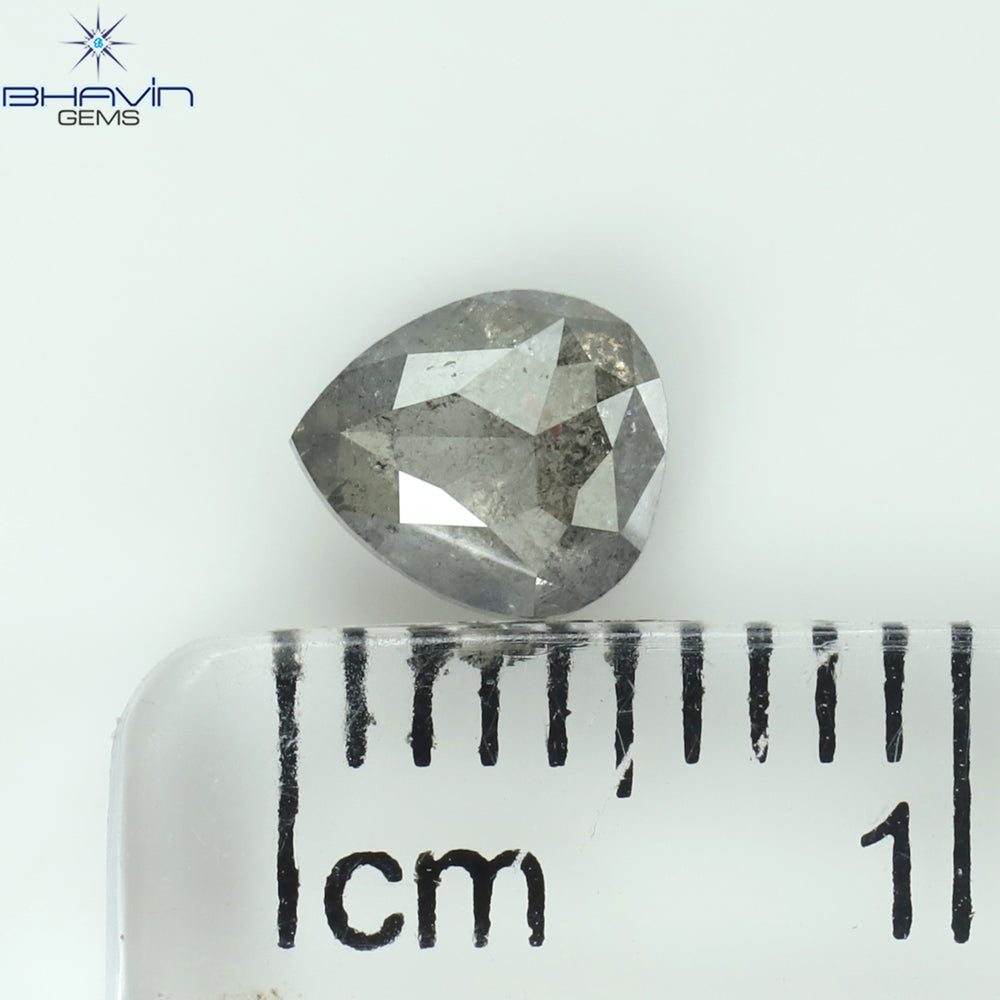 0.58 CT Pear Shape Natural Loose Diamond Salt And Pepper Color I3 Clarity (5.64 MM)