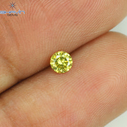 0.12 CT Round Shape Natural Diamond Green Yellow Color VS2 Clarity (3.19 MM)