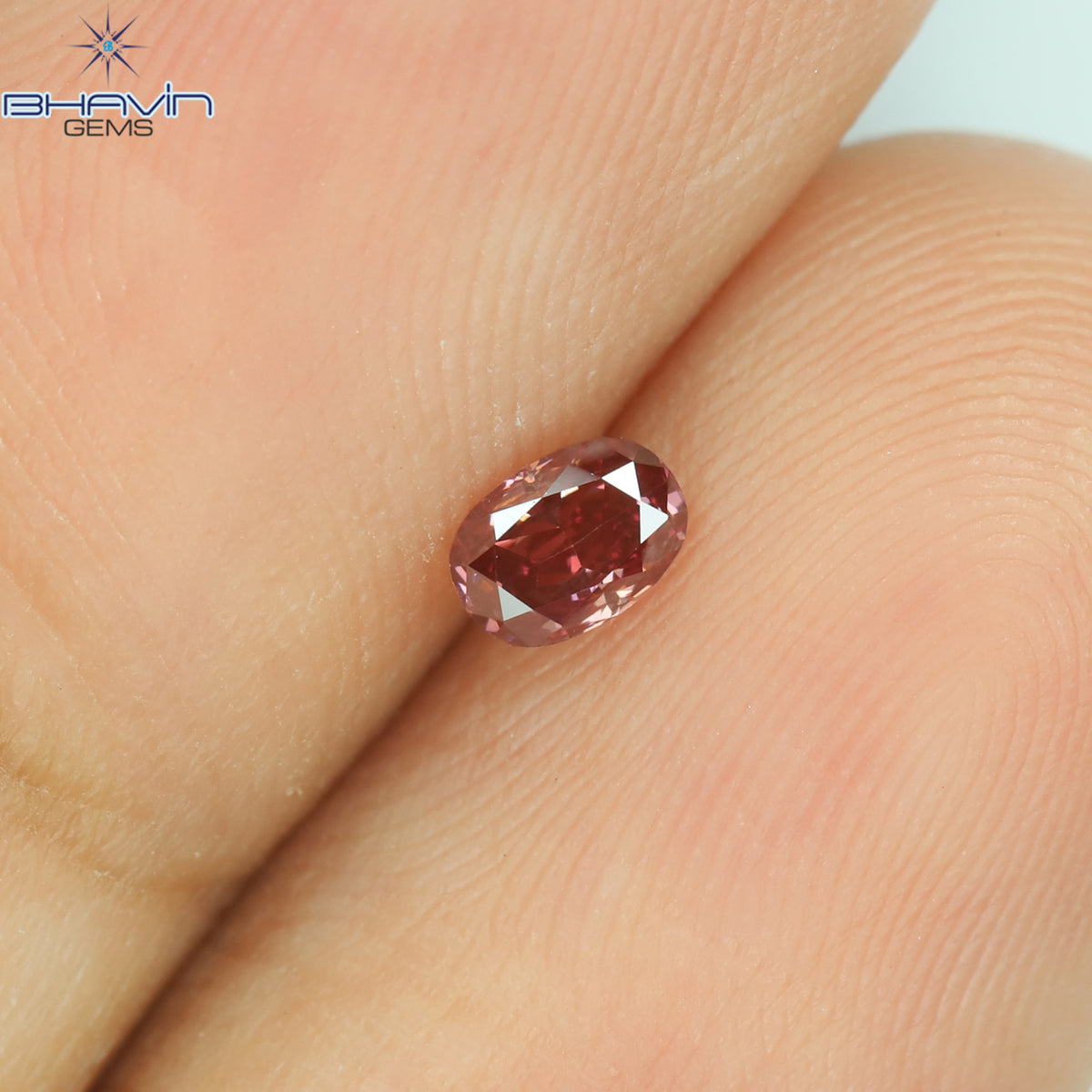 0.17 CT Natural Oval Diamond Enhanced Pink Color Clarity VS1 (3.75 MM)