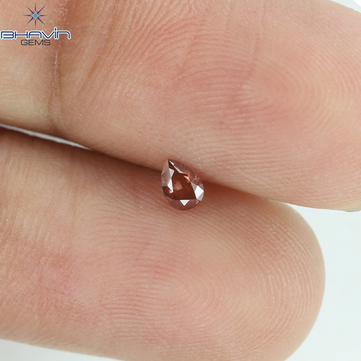 0.10 CT ペアシェイプ ナチュラル ダイヤモンド ピンク色 VS2 クラリティ (3.64 MM)