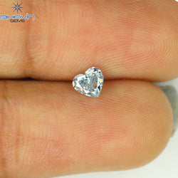 0.29 CT ハート シェイプ エンハンスト グリーニッシュ ブルー カラー ナチュラル ダイヤモンド VS2 クラリティ (4.25 MM)
