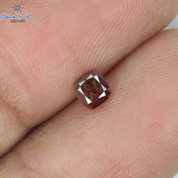 0.24 CT Cushion Shape Natural Diamond Pink Color SI1 Clarity (3.60 MM)
