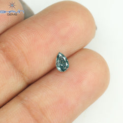 0.22 CT ペアシェイプ ナチュラル ダイヤモンド ブルー カラー I1 クラリティ (4.80 MM)
