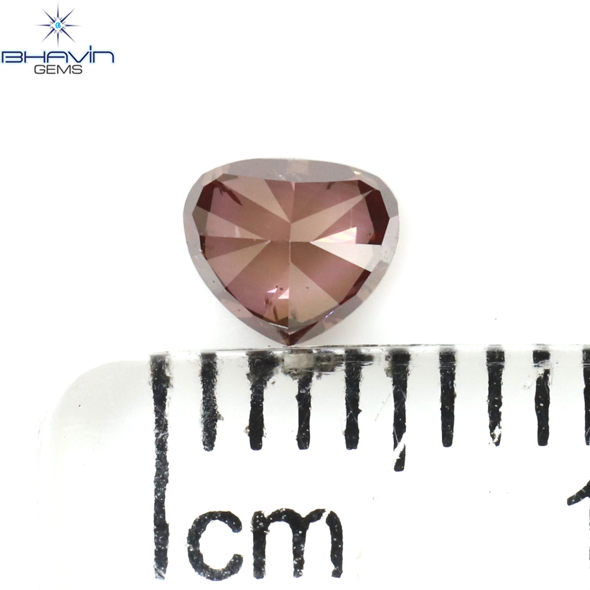 0.39 CT Natural Heart Diamond Enhanced Pink Color Clarity VS2 (4.49 MM)