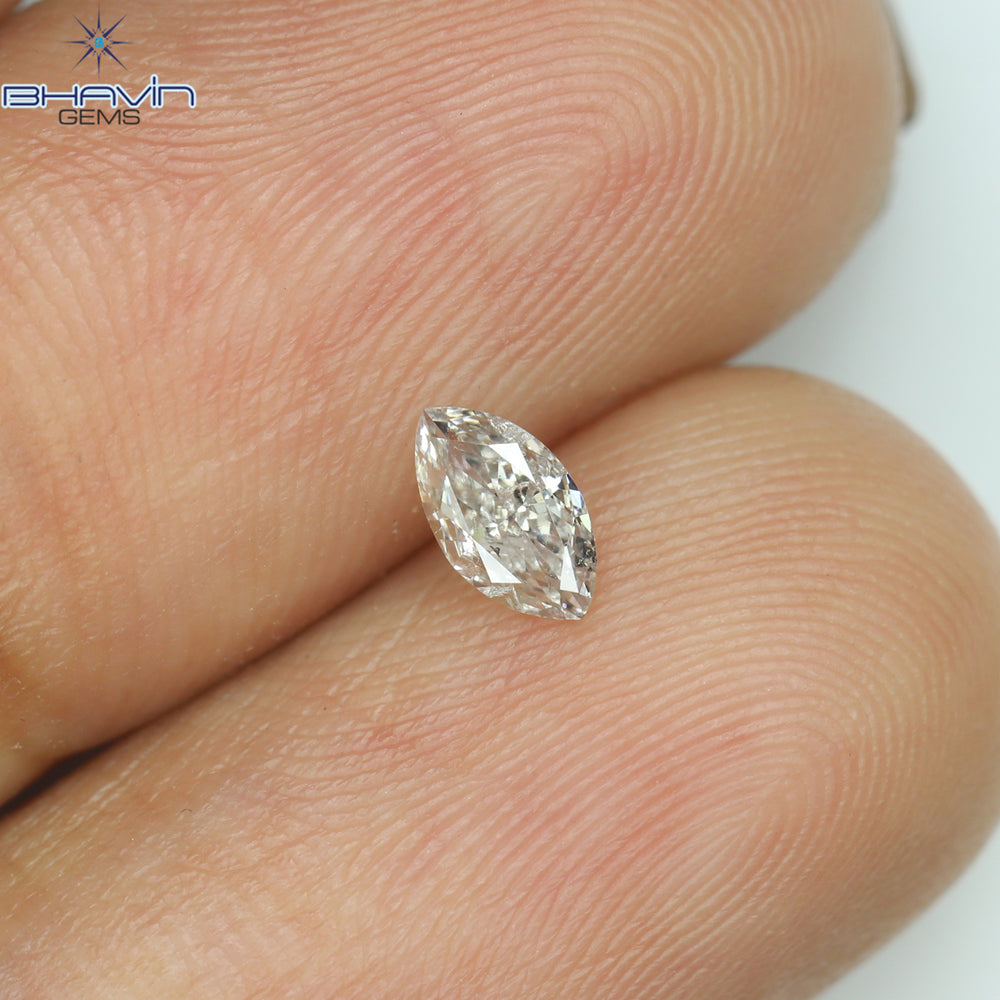 0.22 CT マーキス シェイプ ナチュラル ルース ダイヤモンド ピンク カラー SI2 クラリティ (5.34 MM)
