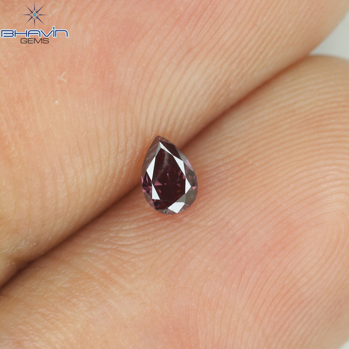 0.11 CT Natural Pear Diamond Enhanced Pink Color Clarity SI1 (3.70 MM)