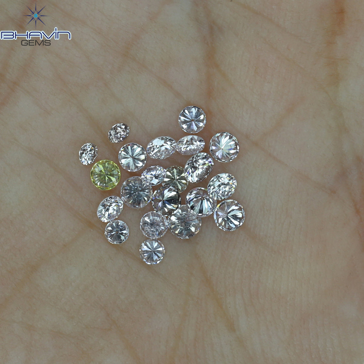 0.62 CT/21 Pcs Natural Round Diamond Pink Color Clarity VS2 (2.30 MM)