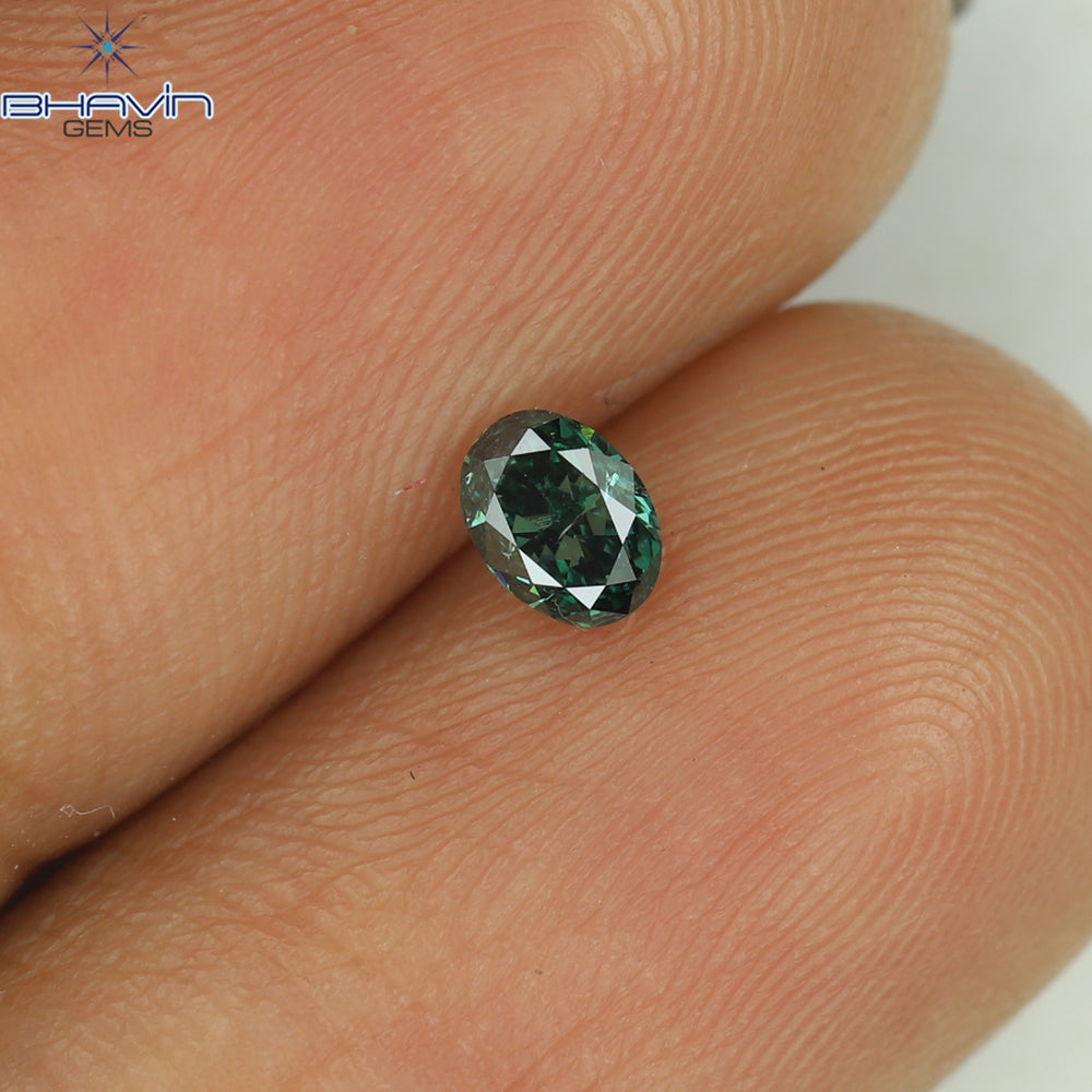0.19 CT Oval Shape Natural Diamond Blue Color SI2 Clarity (3.99 MM)