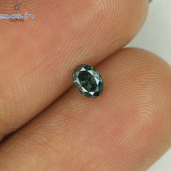 0.19 CT Oval Shape Natural Diamond Blue Color SI2 Clarity (3.99 MM)