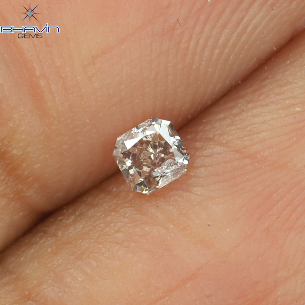 0.08 CT ラディアント シェイプ ナチュラル ダイヤモンド ピンク色 SI2 クラリティ (2.38 MM)