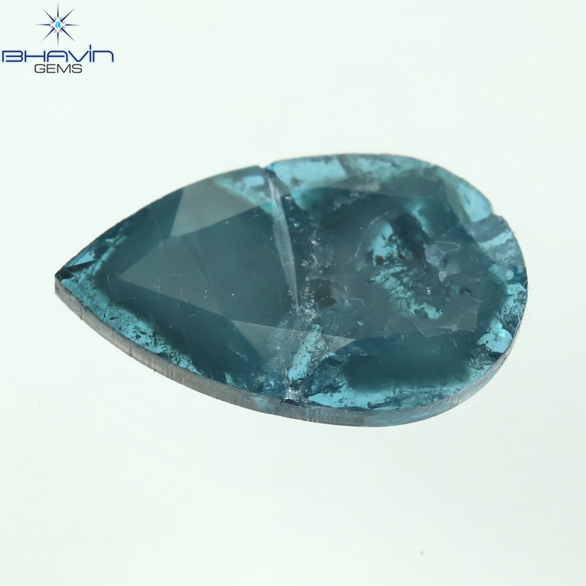 0.61 CT Natural Pear Diamond Enhanced Blue Color Clarity I3 (9.50 MM)